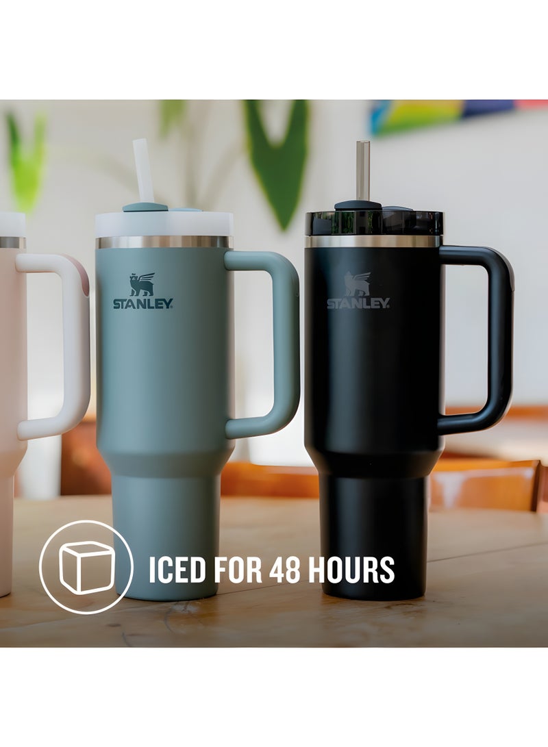 Stanley STANLEY Quencher H2.0 Flowstate Tumbler 1.2L | Metal Water Bottle with Straw, Handle & Lid | Keeps Cold for 11 Hours | Keeps Iced for 48 Hours | Dishwasher Safe | Travel Mug for Cold Drinks | 1-Pack (Dune) - Image 3