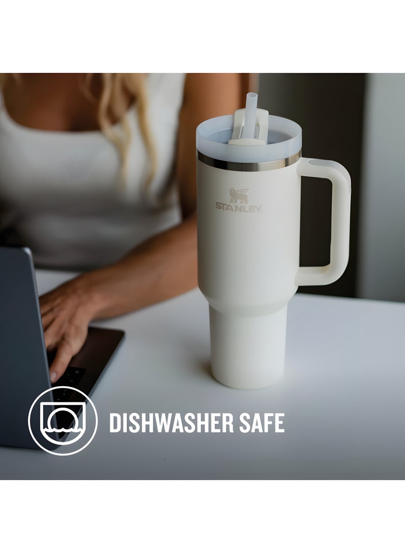 Stanley STANLEY Quencher H2.0 Flowstate Tumbler 1.2L | Metal Water Bottle with Straw, Handle & Lid | Keeps Cold for 11 Hours | Keeps Iced for 48 Hours | Dishwasher Safe | Travel Mug for Cold Drinks | 1-Pack (Dune) - Image 5