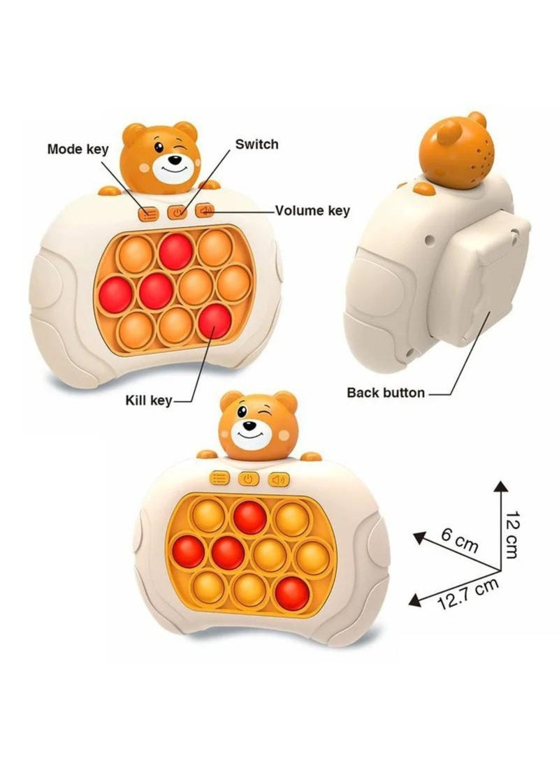 Reva Upgraded 999-Level Quick Push Electronic Pop Light Up Games Decompression Puzzle Machine Sensory Push Pop Bubble Toy-Interactive Button Toy for Kids(Bear 999 Levels)  - Image 2