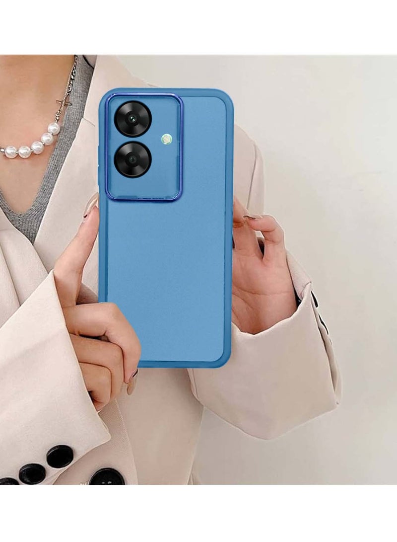 Wtech Realme C61 / Realme Narzo N61 / Realme Note 60 4G 2024 Soft Transparent TPU Silicone Ultra Thin Phone Stylish Electroplated Camera Border Back Case Cover - Blue - Image 4