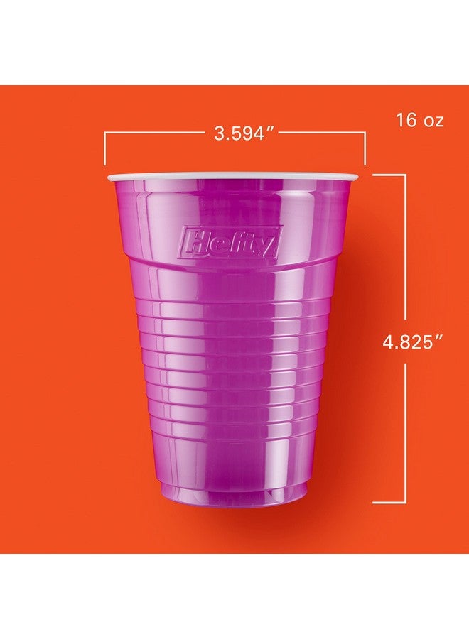 Hefty Party On Disposable Plastic Cups, Assorted, 16 Ounce, 100 Count - Image 2