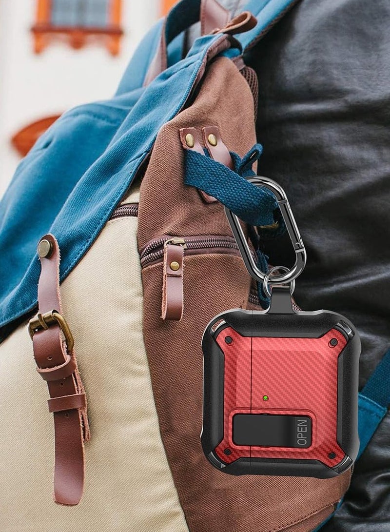 ANYOGRO Airpods 4 Case Cover with Cleaning Kit, PC Material with Secure Lock Rugged Cover for Airpods 4th Generation 2024 Case Front LED Visible Red - Image 5