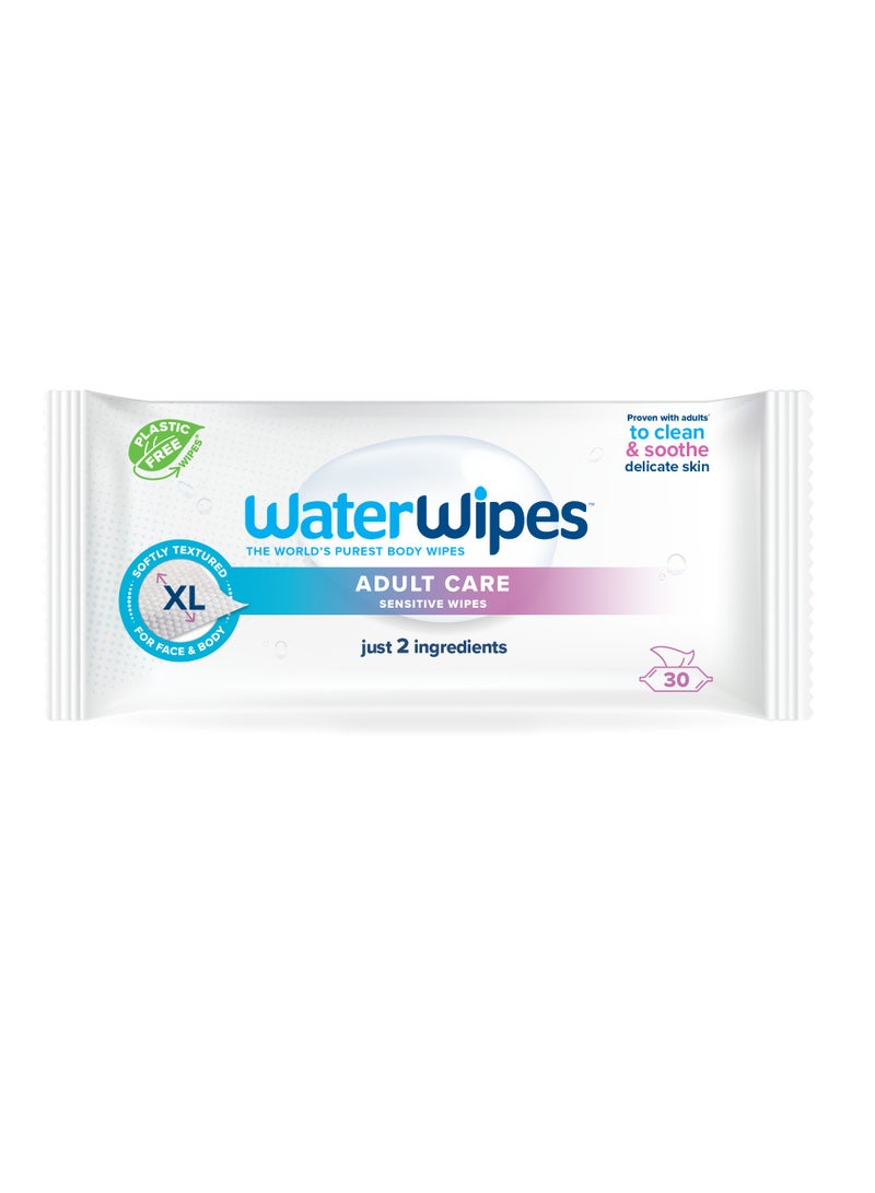 WaterWipes Adult Care Sensitive Wipes Extra Large, Water-Based Wet Wipe, Designed for All Over Cleansing - Image 1