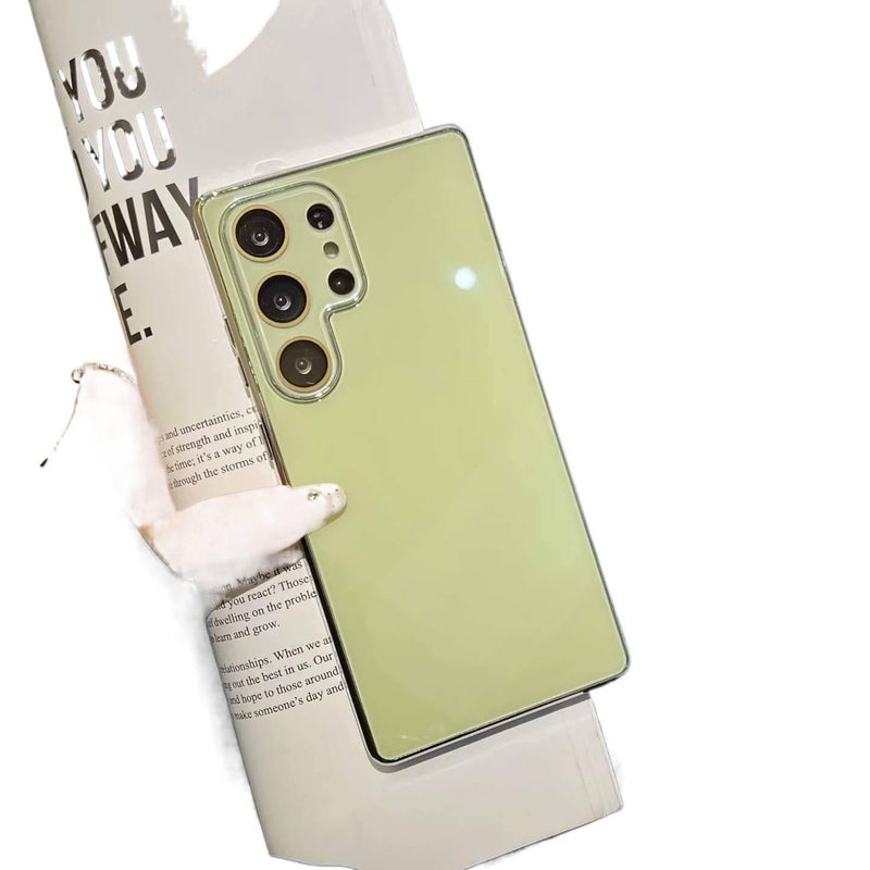 غطاء واقي، أخضر، زجاج جليدي مطلي كهربائياً، Glass، مقاوم للصدمات لـ Samsung S25 Ultra / Samsung S25 باللون الأخضر للعائلة أثناء التنقل للاستخدام العملي - Image 1