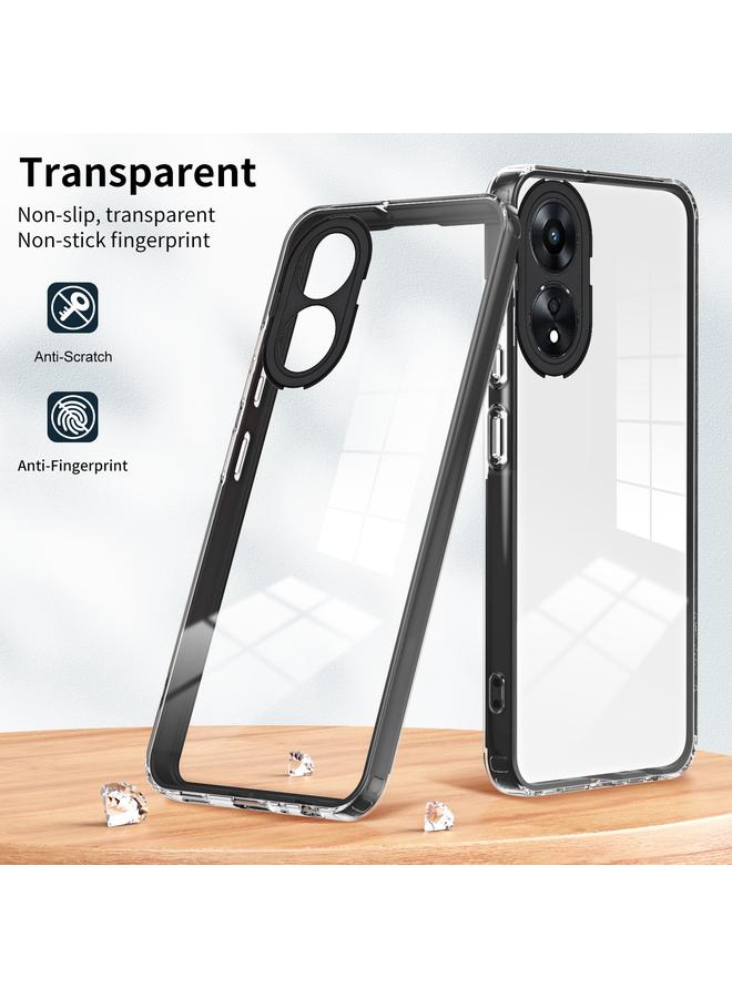 S-TOP Case For OPPO A78 4G 3 in 1 Clear TPU Color PC Frame Phone Case - Image 2