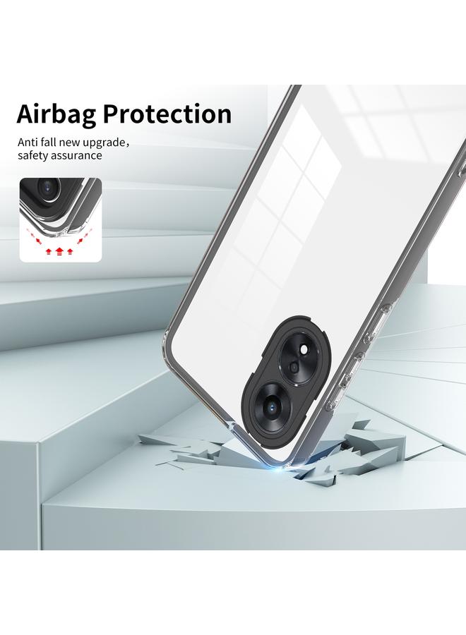 S-TOP Case For OPPO A78 4G 3 in 1 Clear TPU Color PC Frame Phone Case - Image 5