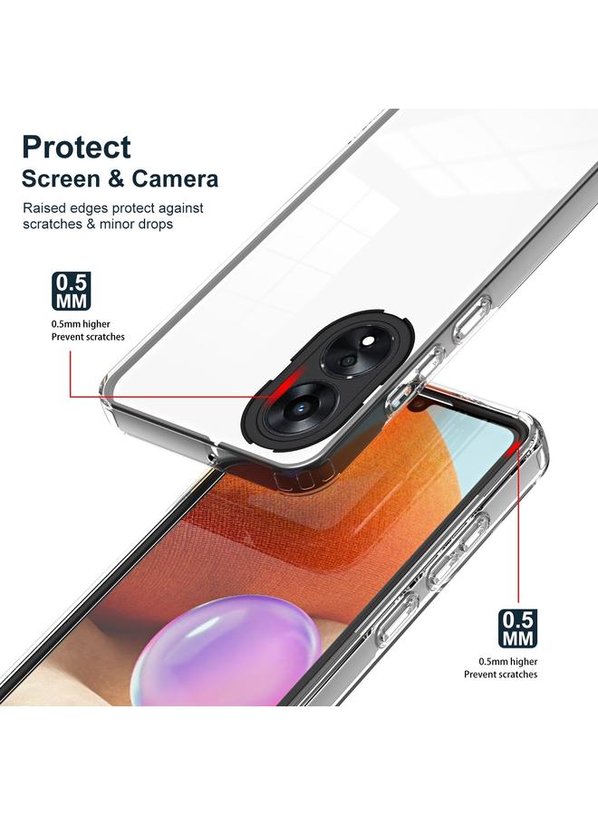 S-TOP Case For OPPO A78 4G 3 in 1 Clear TPU Color PC Frame Phone Case - Image 3