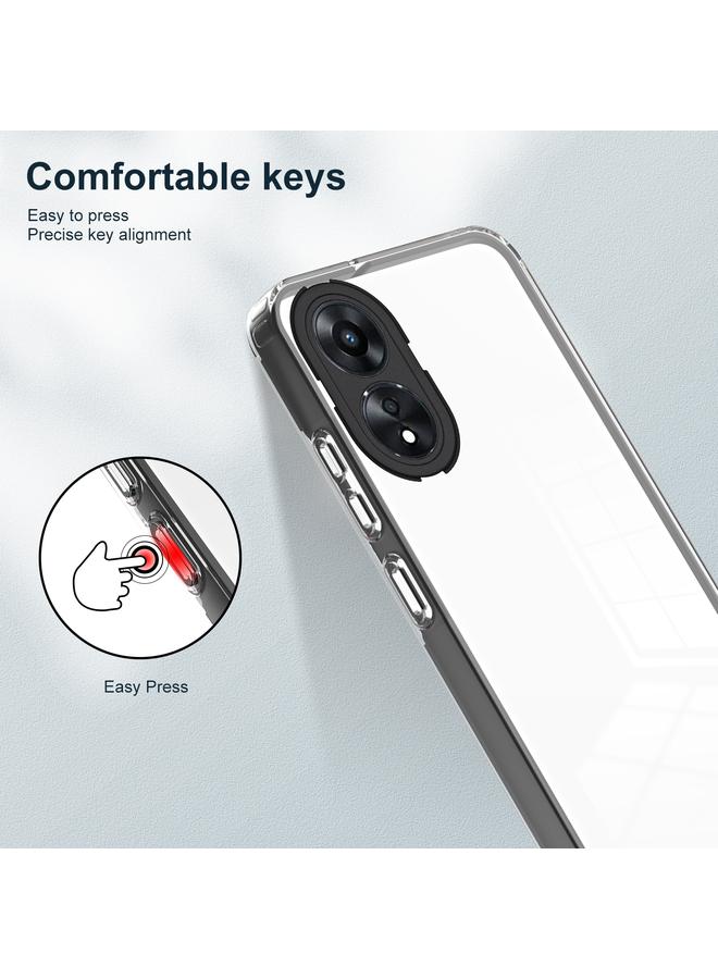 S-TOP Case For OPPO A78 4G 3 in 1 Clear TPU Color PC Frame Phone Case - Image 4