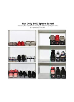 Set of 8 pcs shoe slots organizer display rack space saver shoe rack holder, 3 step adjustable shoes space saving storage holder,assorted colors