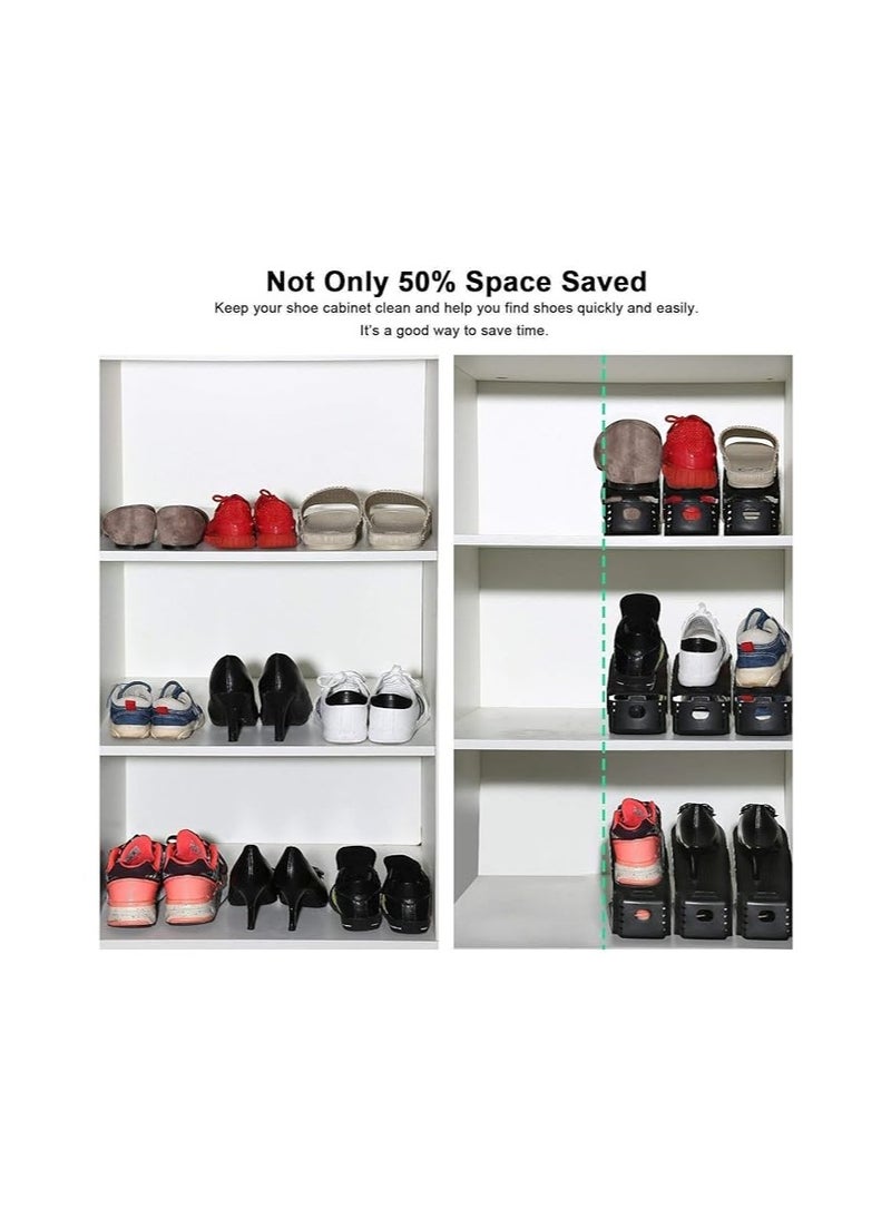 Generic - Set of 8 pcs shoe slots organizer display rack space saver shoe rack holder, 3 step adjustable shoes space saving storage holder,assorted colors - Image 1