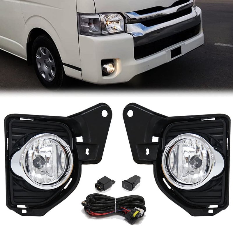 VGETTING Fog Light For Toyota Hiace 20142018 Halogen Fog Lamps Replacement Fog Light Assembly Kit with Wire Harness Switch
