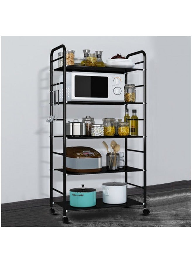VITION رفوف منظم الخباز للمطبخ بعجلات متحركة، رف معدني ثقيل مستقل لتخزين الأواني والتوابل في المرآب أو المنزل أو الخزانة (5 طبقات) - Image 3