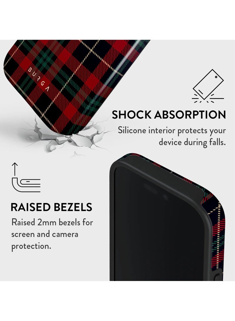 BURGA iPhone 16 Pro Max Case, 2 Piece Hard Shell + TPU Silicone Interior, Shock Absorption, All Port Accessible, Raised Bezel For Screen & Camera Protection, Never Fading HQ Print,Sweater Weather plaid pattern - Image 4