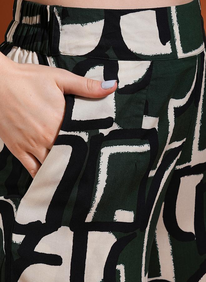 Globus Abstract Print Back Tie-Up Top and Palazzos Co-Ords - Image 5