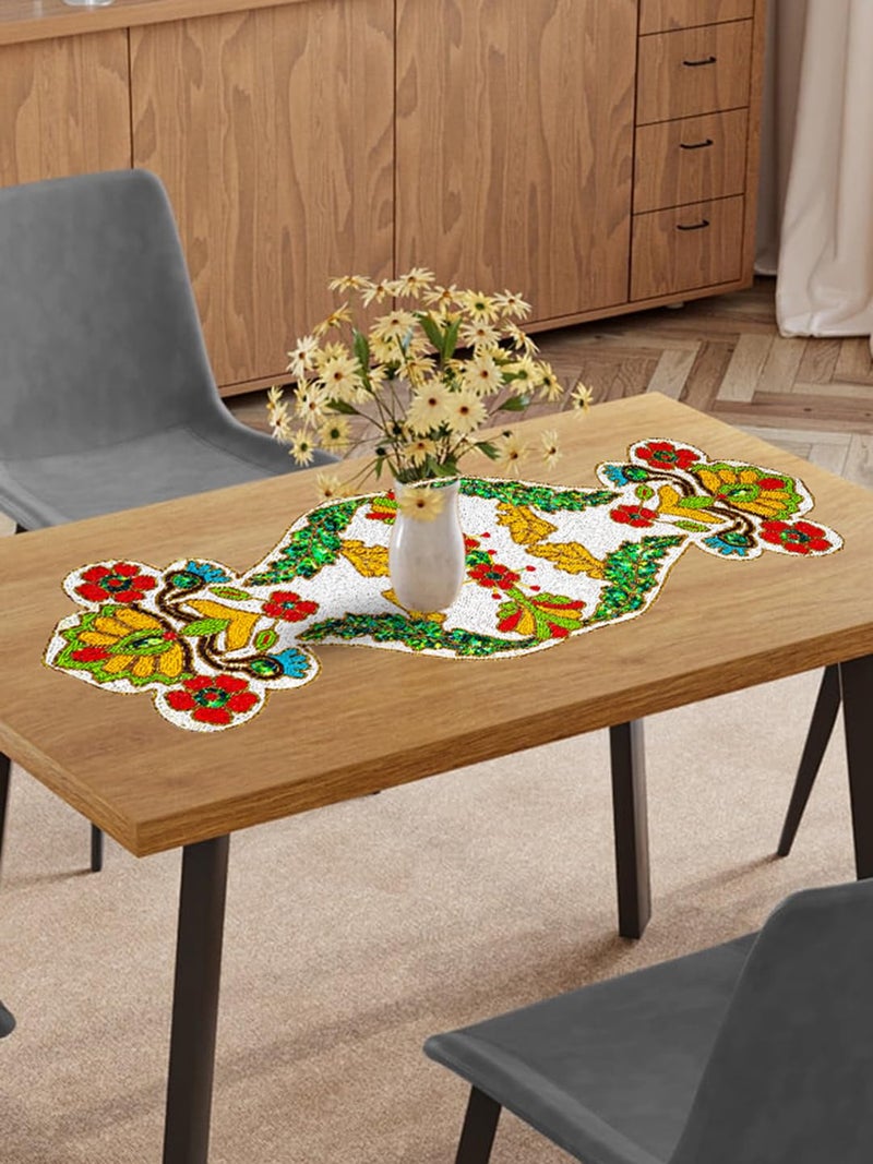 AIVIK Premium Handcraf Beautiful Beaded Table Runner Craftsmanship 13 36 Inch BR0033 - Image 2