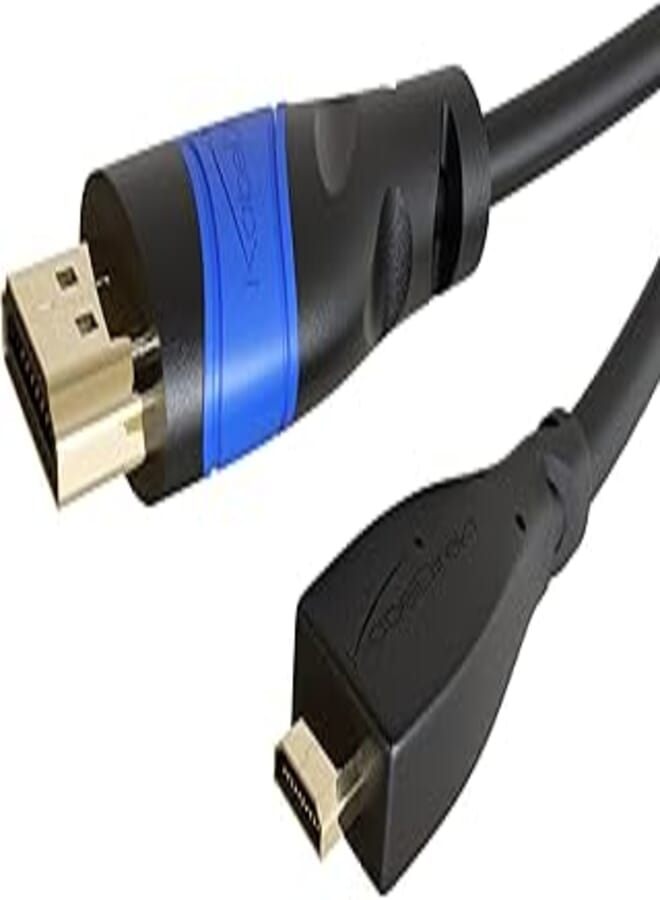 KabelDirekt KabelDirekt – 3m Micro HDMI to HDMI Cable compatible with (HDMI 2.0a/b, 2.0, 1.4a, HDMI to HDMI, 4K@60HZ,1080p FullHD, UHD, Ultra HD, 3D, High Speed with Ethernet, ARC, PS4, XBOX, HDTV)