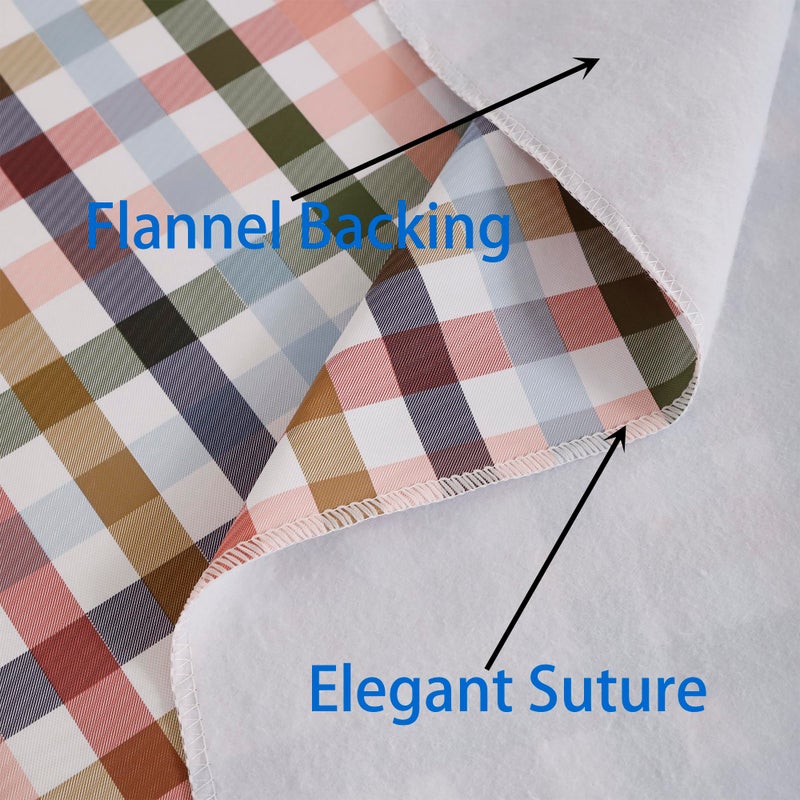 Walrus Heavy Duty Vinyl Tablecloth with Flannel Backing Waterproof Oil-Proof Plastic Table Cloth Stain-Resistant Wipeable Rectangle or Square Table Cover for Indoor and Outdoor (Color Checkered,60x84 Inch) - Image 4