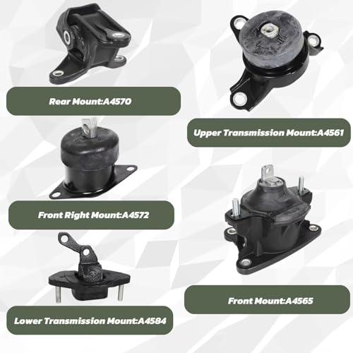 Arokzn 6Pcs Engine Motor Mount Transmission Mount Compatible with Honda Accord 2.4L 2003-2007 Auto Transmission Replacement for A4526HY A4517 A4516 A4510 A4509 A4542 - Image 2