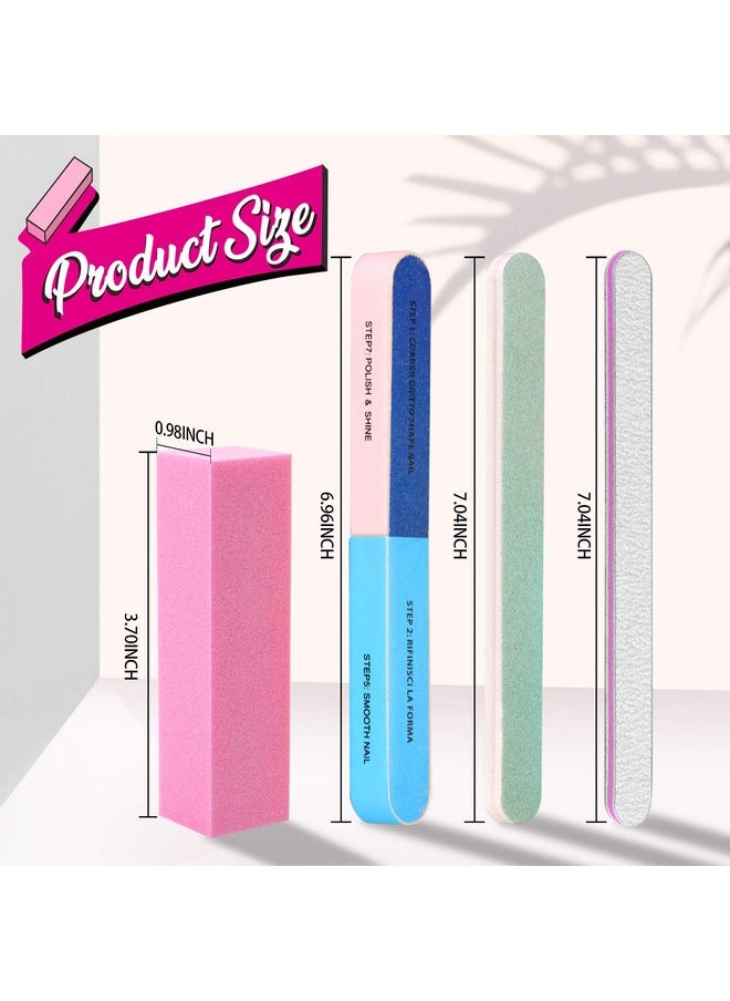 FANDAMEI Nail File And Buffer Professional Manicure Tools Kit. 8Pcs Rectangular Nail Buffer Block 8Pcs Nail File 2Pcs 7 Way Nail File & 2Pcs Nail Polishing Buffer. Nail Care File Buffer Tool  - Image 2