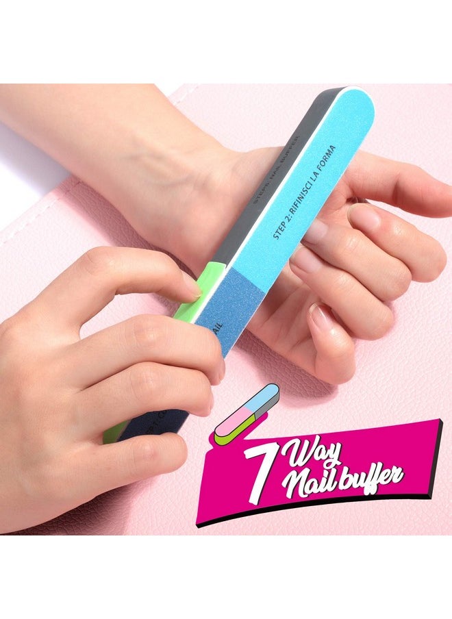 FANDAMEI Nail File And Buffer Professional Manicure Tools Kit. 8Pcs Rectangular Nail Buffer Block 8Pcs Nail File 2Pcs 7 Way Nail File & 2Pcs Nail Polishing Buffer. Nail Care File Buffer Tool  - Image 4