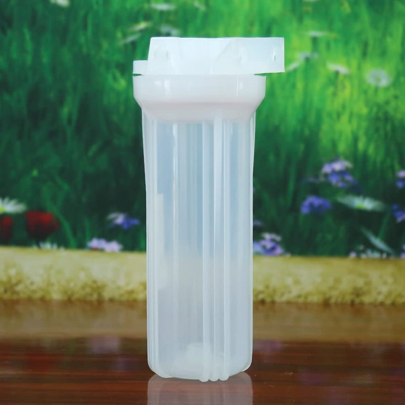 RiverSoft PreRO-in-STR RO prefilter semi-Transparent housing with inbuilt mounting clamp (Semi-Transparent, PP) (PF Assembly with 2 Spun.) - Image 3