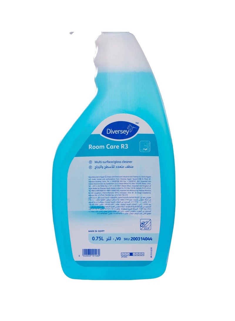Diversey Roomcare R3 Multi-Purpose Glass Cleaner, 750ml + sprayer - Image 1
