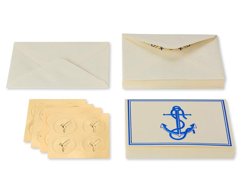 Papyrus Blank Cards with Envelopes, Nautical Anchor (16-Count) - Image 2