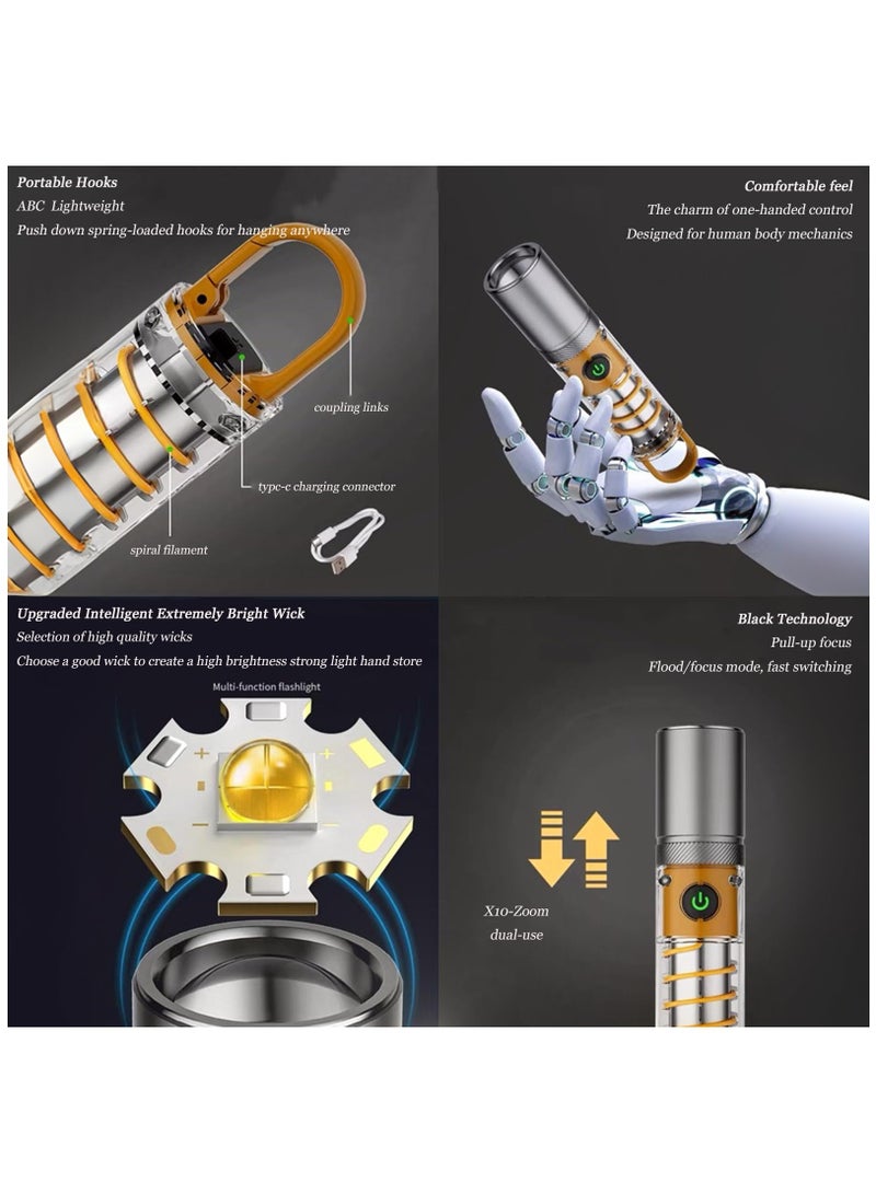 Zikra Flashlights High Lumens Rechargeable, Super Bright LED Flash Light, 6 Modes with USB-C Cable, IPX6 Waterproof, Handheld Powerful Flashlight for hunting, Camping, Emergencies - Image 3