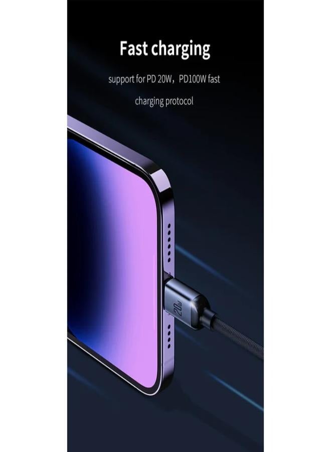 ريتشي كابل شحن سريع Recci Crystal Type-C إلى Lightning بطول 1.2 متر - Image 4