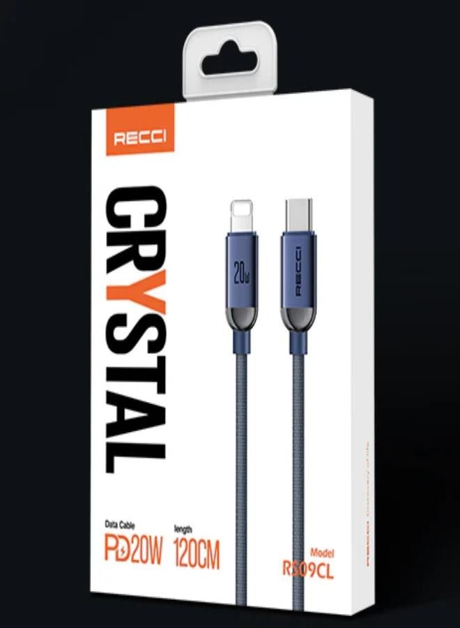 ريتشي كابل شحن سريع Recci Crystal Type-C إلى Lightning بطول 1.2 متر - Image 5