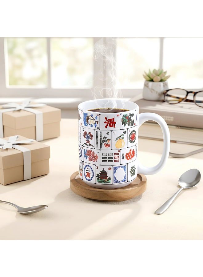 Ferrochef Mahjong Gifts Mug - 15 oz Funny Mahjong Lover Mug Ceramic Coffee Cup for Mom Women Sister Friends Mah Jong Enthusiasts Christmas Birthday Holiday Gift - Image 5