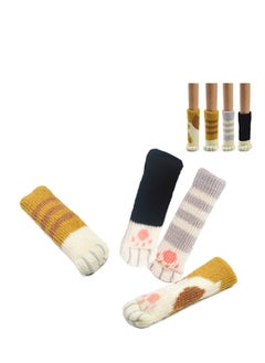 Y&D 20PCS (5 Sets) Chair Socks Fancy Table Leg Pads with Cute Cat Paws Design Reliable Furniture and Floor Protector 4 Different Patterns + 1 Black Pattern - Pack of 20  - Image 1