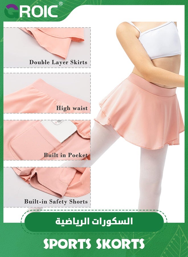 GROIC Sports Skirts, Pleated Tennis Skirt with Pockets for Women Athletic Golf Women's High Waisted Athletic Golf Sports Skirts for Running Casual, High Waisted Running Workout Tennis Golf Skirts - Image 2