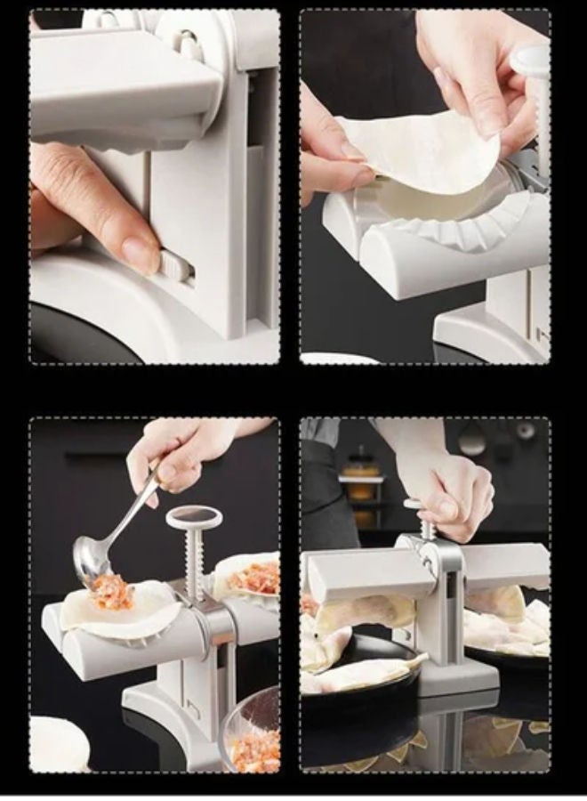 SHOPI Household Double Head Automatic Dumpling Maker Mold, Stainless Steel Dumpling Maker, Wrap Two At Other, Ravioli Press Making Tool, Simple Tool for Dumplings, Kitchen Accessories - Image 5