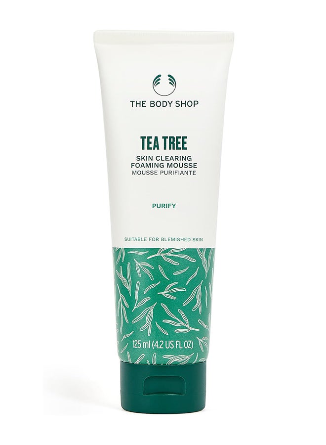 THE BODY SHOP Tea Tree Foaming Face Wash Mousse for Blemished Skin | Salicylic Acid & Tea Tree Oil | Clarifying, Mattifying Cleanser for Sensitive Skin, 125ml - Image 1
