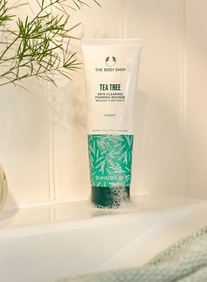 THE BODY SHOP Tea Tree Foaming Face Wash Mousse for Blemished Skin | Salicylic Acid & Tea Tree Oil | Clarifying, Mattifying Cleanser for Sensitive Skin, 125ml - Image 3