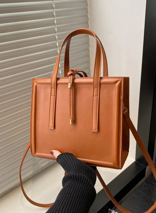 Take Two Brown Shoulder Bag with Zip Closure