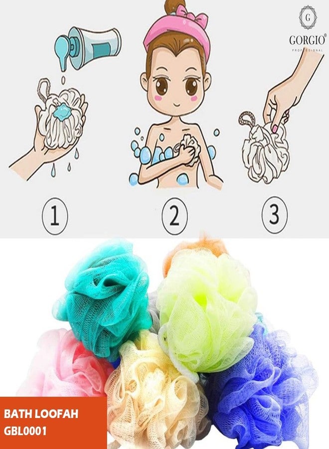 Gorgio Professional Gentle Bath Loofah for Body Wash and Deep Cleansing, Soft & Reusable Shower Puff for Women & Men (Color May Vary) - Image 3