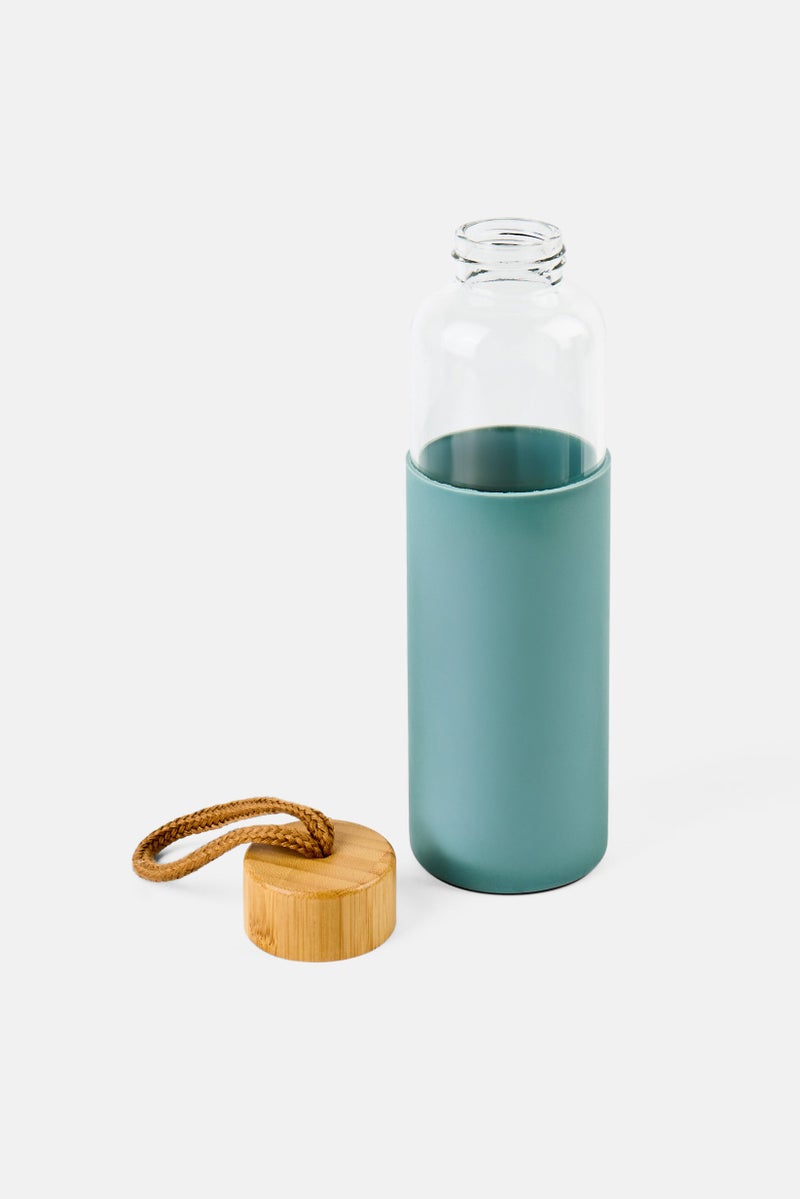Catherine Malandrino Glass Water Bottle With Silicone Sleeve 550 ml, Turquoise  - Image 2