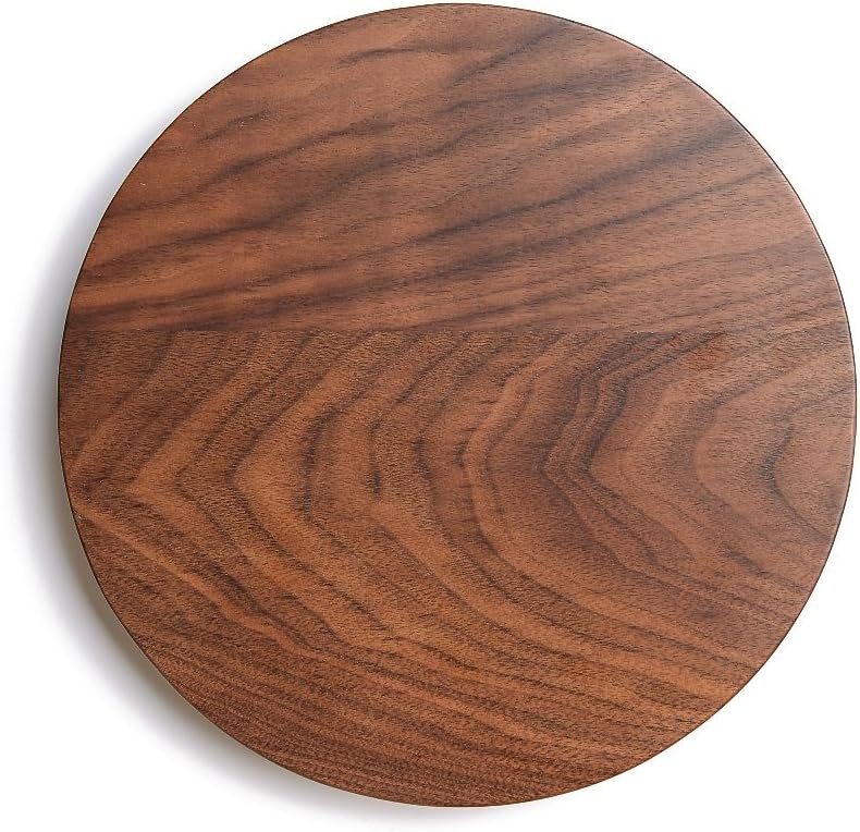 Winterworm Rustic Walnut Wooden Tray Solid Wood Serving Tray Square Rectangle Platter Tea Tray Coffee Table Tray (Round (9x9x0.9 inch)) - Image 5