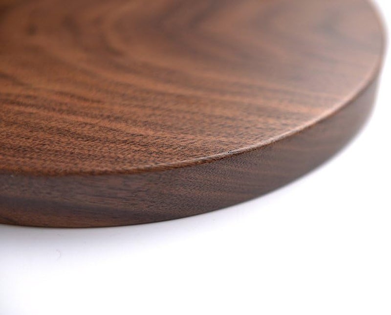 Winterworm Rustic Walnut Wooden Tray Solid Wood Serving Tray Square Rectangle Platter Tea Tray Coffee Table Tray (Round (9x9x0.9 inch)) - Image 3