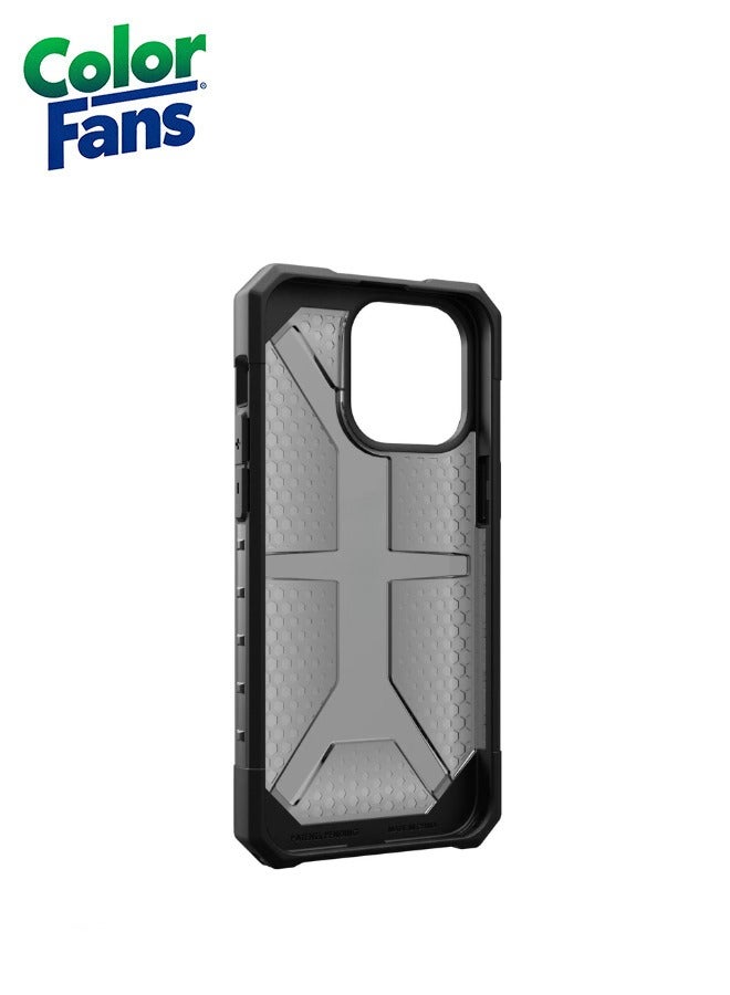 Color Fans Plasma iPhone 14 Pro Max Case Translucent Lightweight Slim Shockproof Transparent Protective Cover Ash - Image 3