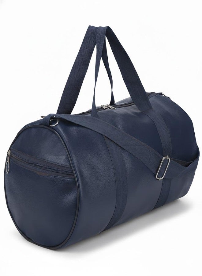 FIT FOCUS Gym Bag 20L Leather Trendy & Classic Duffle Bag for Men & Women Leather Bag with Shoulder Strap Sports Bag Yoga & Travel Bag for Boys & Girls Duffle Bag & Travelling Bag Outdoor (Blue) - Image 1