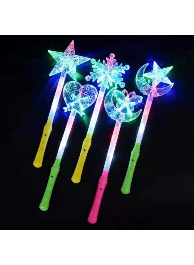 Children's Glowing Magic Wand Toy Night Market Stall Festival Concert Lighting Props Fluorescent Stick Direct Sale-Specifications:Glowing Crystal Stick Snowflake