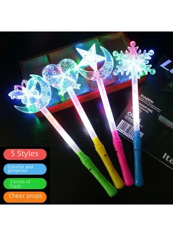Children's Glowing Magic Wand Toy Night Market Stall Festival Concert Lighting Props Fluorescent Stick Direct Sale-Specifications:Glowing Crystal Stick Snowflake