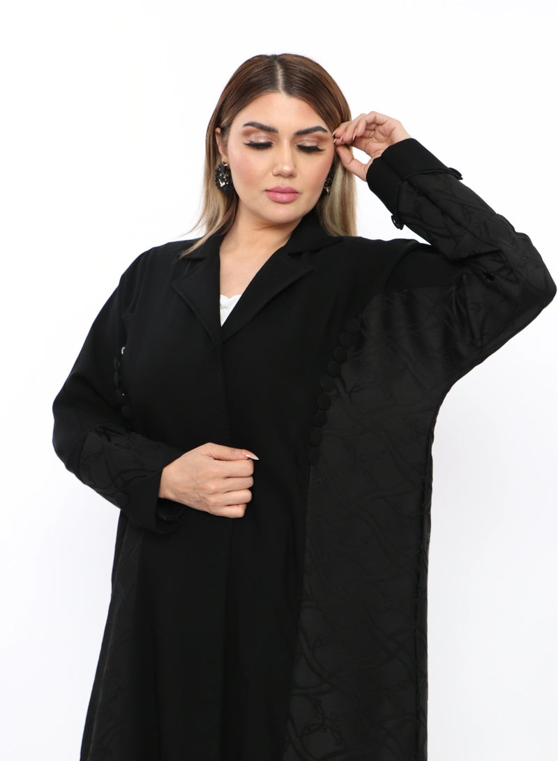 MyesuQ Elegant Black Abaya With Hand Embroidery - Image 5