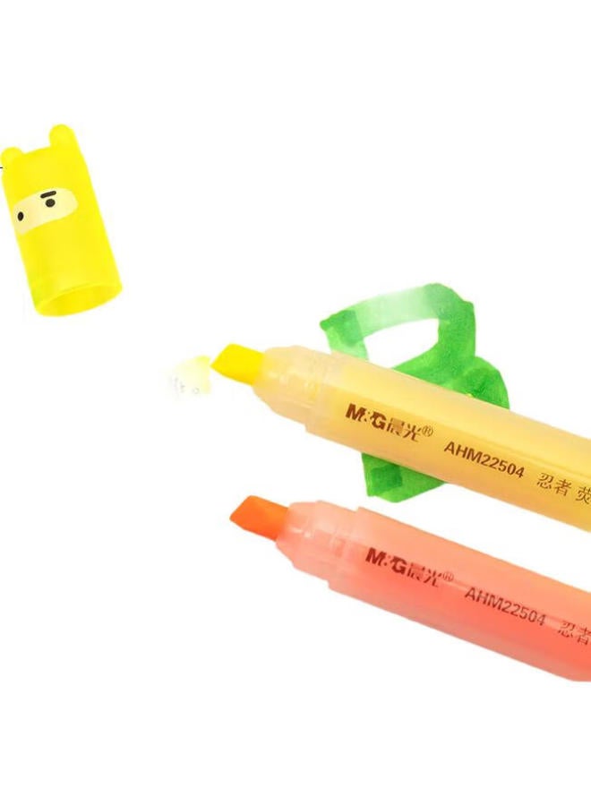M.G أدوات مكتبية تشينغوانغ (M&G)، 6 ألوان من أقلام التمييز ذات الرأس الواحد، أقلام تمييز عالمية للمكتب والطلاب، سلسلة نينجا من أقلام التدوين والرسم الصغيرة، 6 أقلام/علبة Ahm22504 - Image 3
