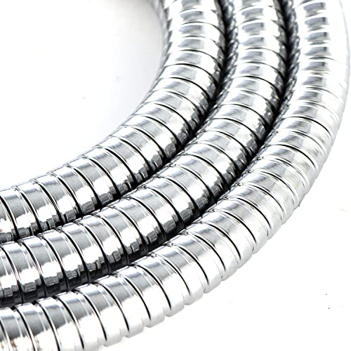 Bath Guru 1.5 Meter Flexible High Grade Stainless Steel Shower Tube Hose Pipe Chrome Finish - Image 3