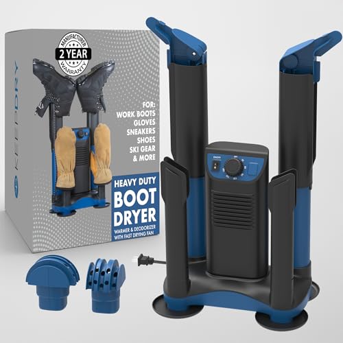 KeepDry Forced Heat Boot Dryer Heavy Duty Shoe Dryer with Heat Switch Timer Quickly Dry Garments Collapsible Drying Tubes - Image 1