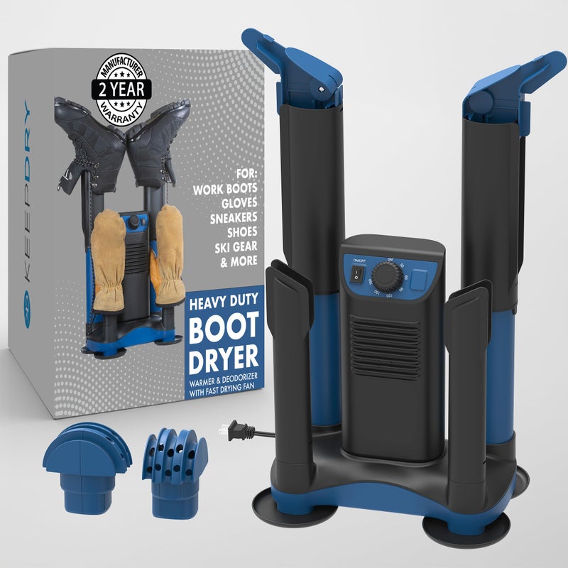 KeepDry Forced Heat Boot Dryer Heavy Duty Shoe Dryer with Heat Switch Timer Quickly Dry Garments Collapsible Drying Tubes - Image 2